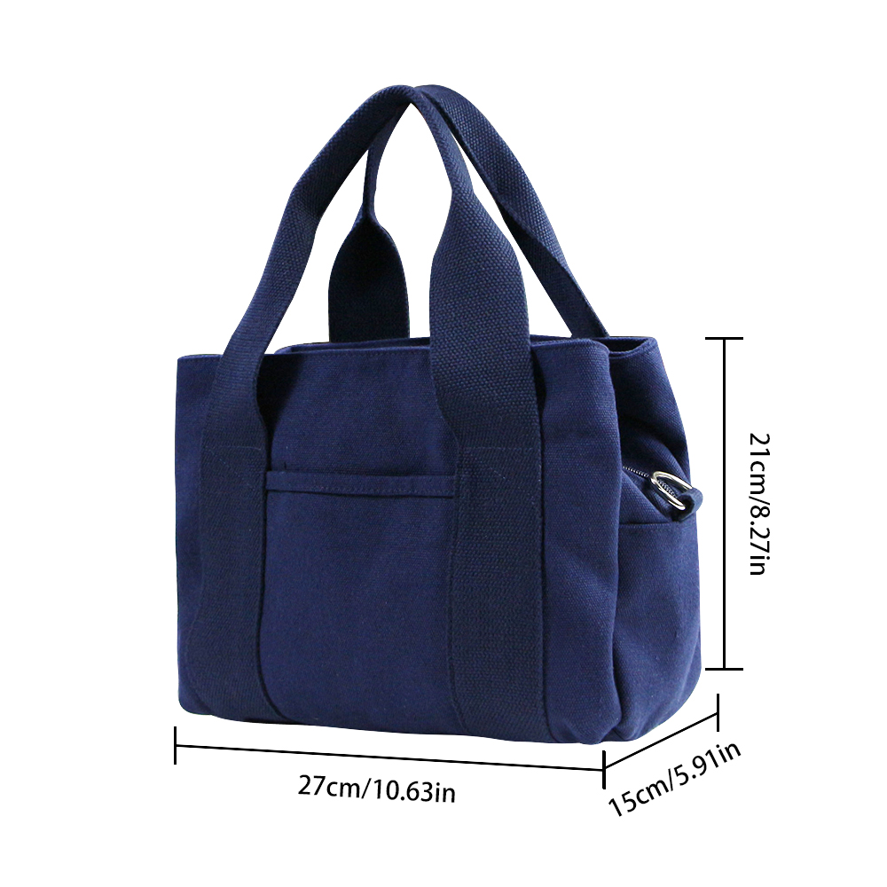 Canvas adjustable shoulder strap nylon zipper tote bag 