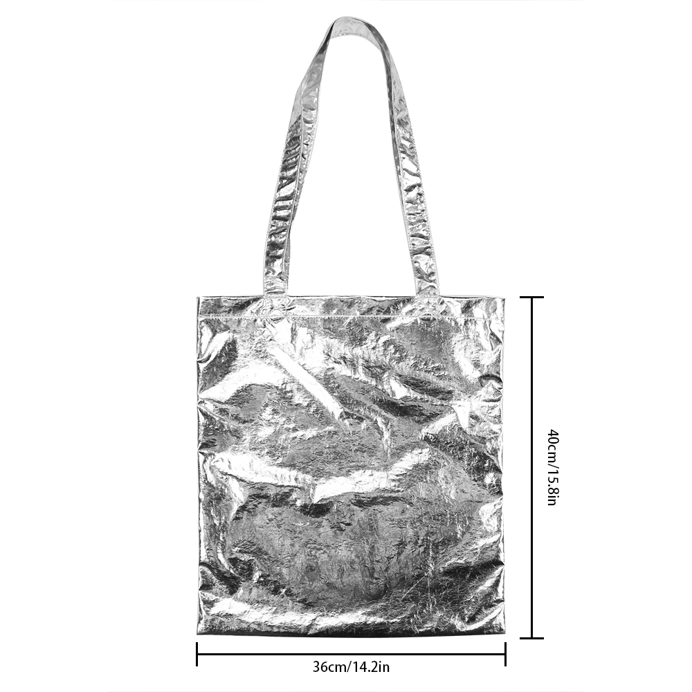 Silver cloth tote bag