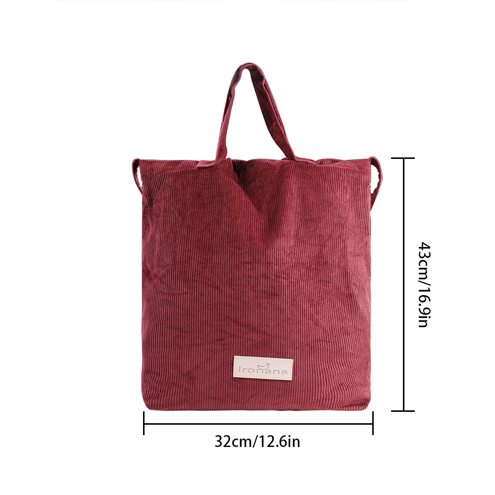 Corduroy shopping tote bag