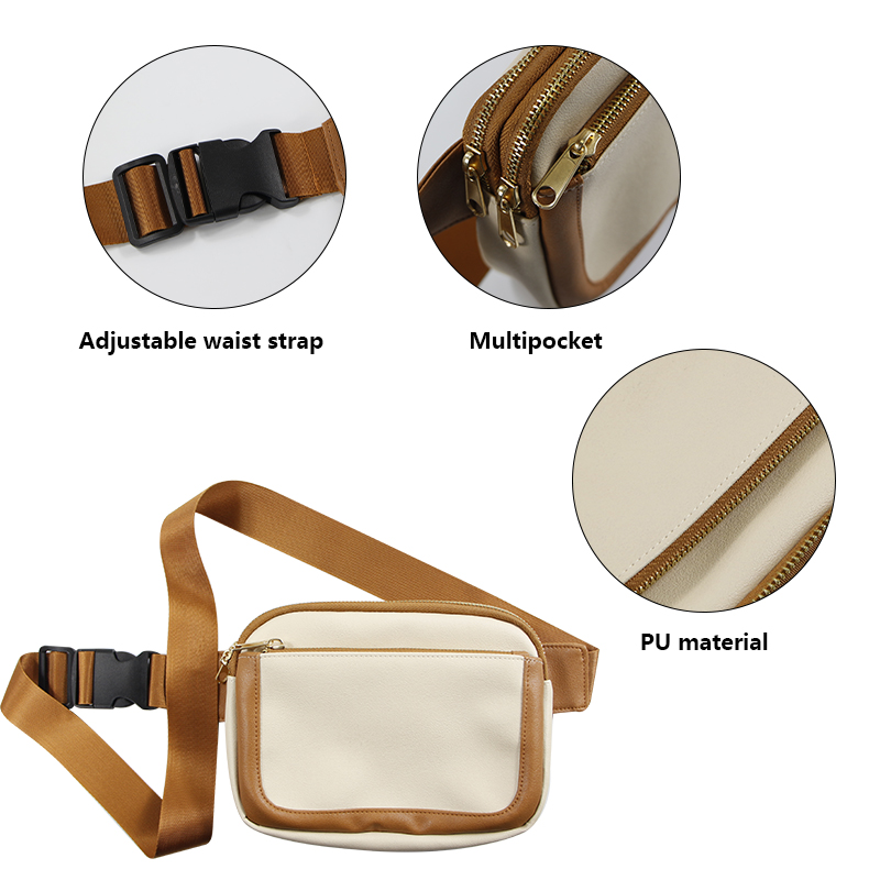 PU Leather Adjustable Waist Strap Belt Crossbody Bag