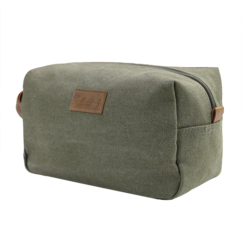 Canvas cosmetic bag