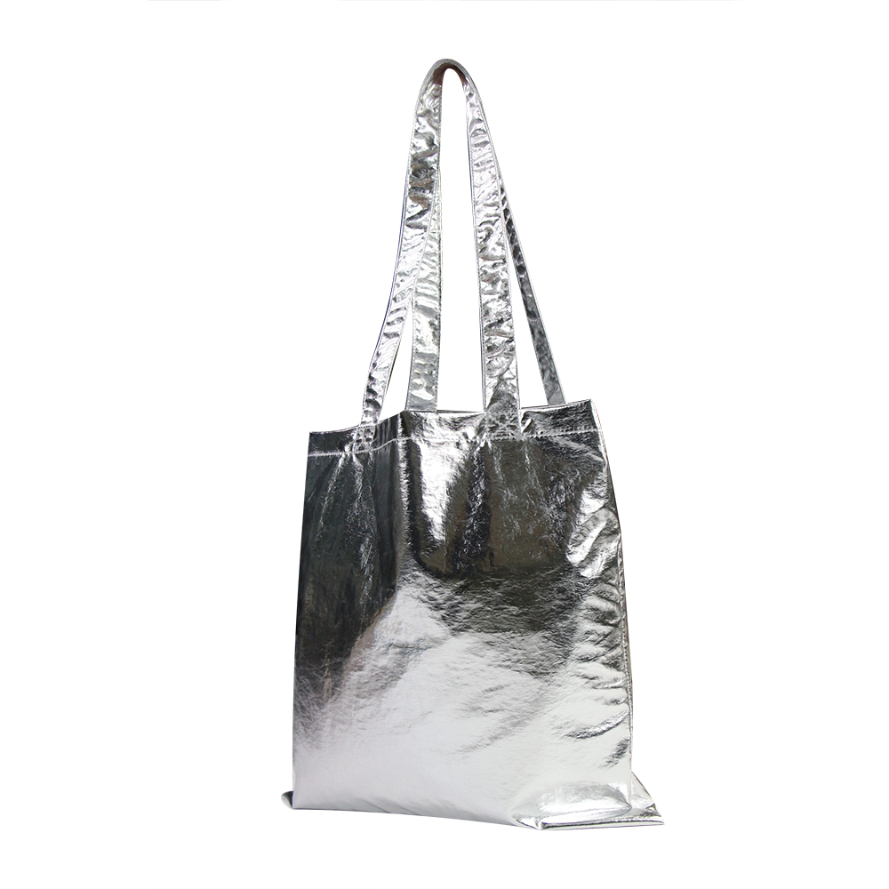 Silver cloth tote bag