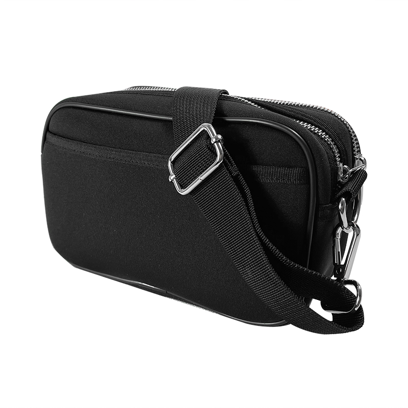 Neoprene Metal Zipper Removable Strap Crossbody Bag