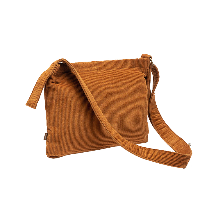 Corduroy adjustable shoulder strap crossbody bag