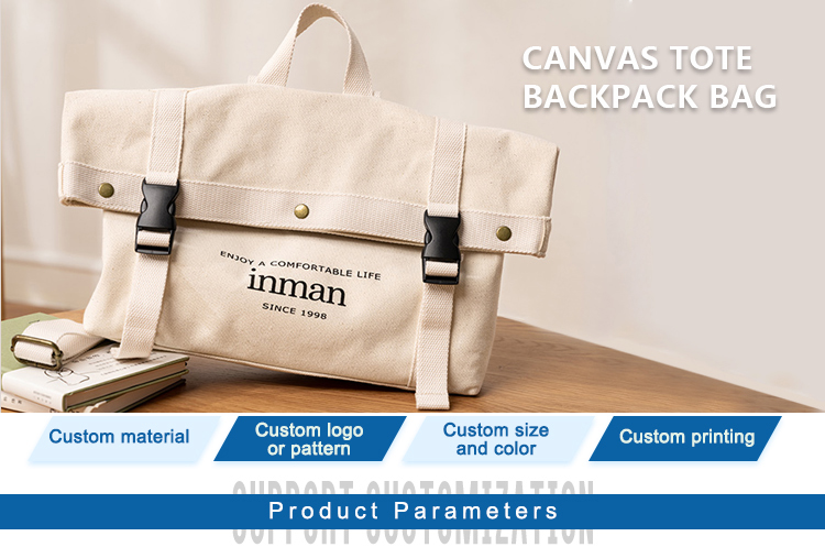 Custom Canvas Tote Backpack Bag