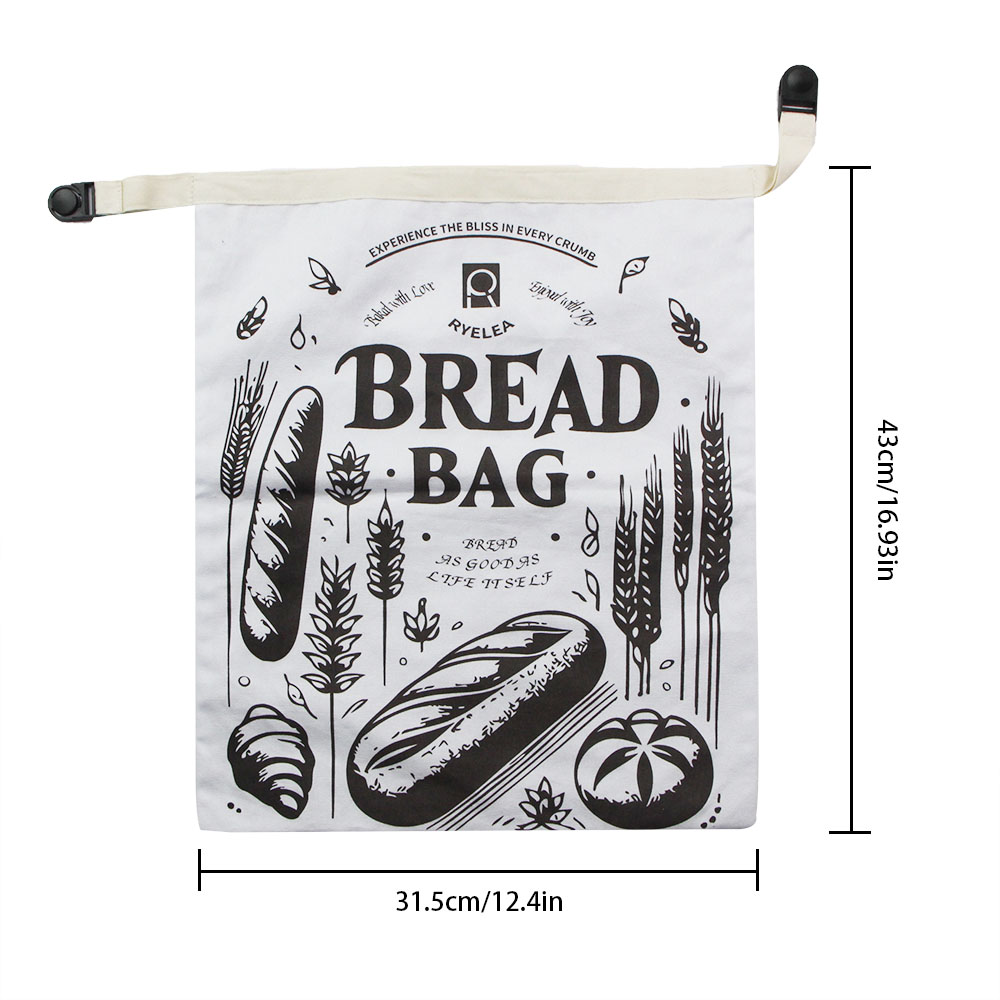 Custom nylon zipper canvas bread storage bags wholesale