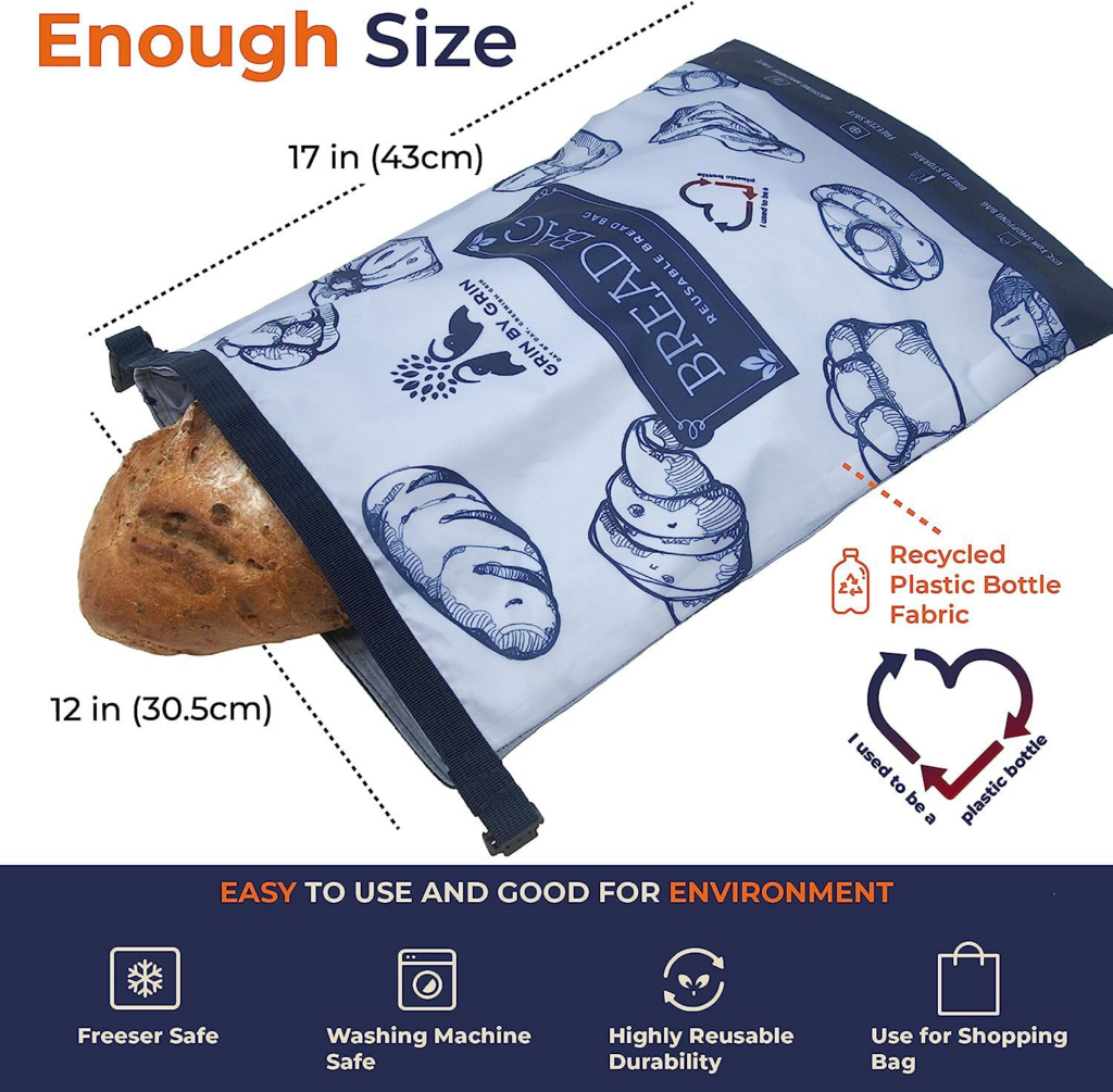 Wholesale Custom Digital Print Reusable Nylon Storage Bread Bag