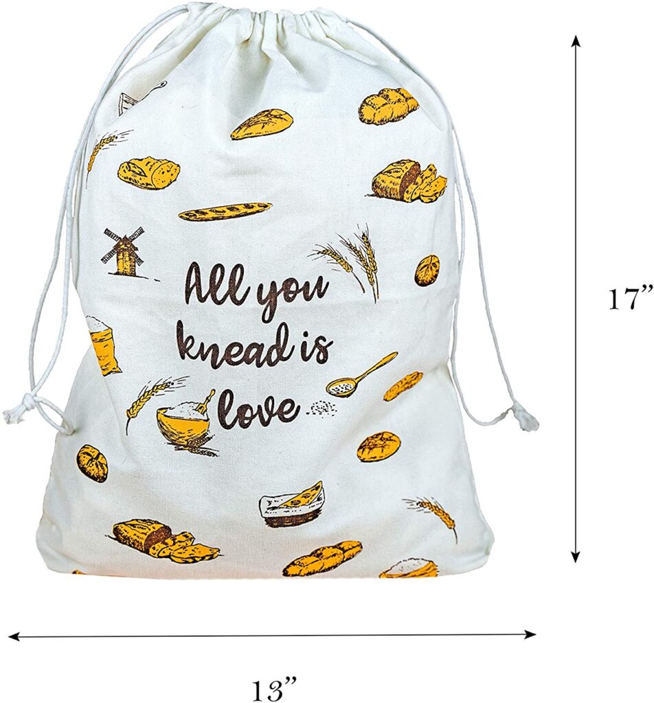 Wholesale custom newest reusable cotton drawstring bread storage bag