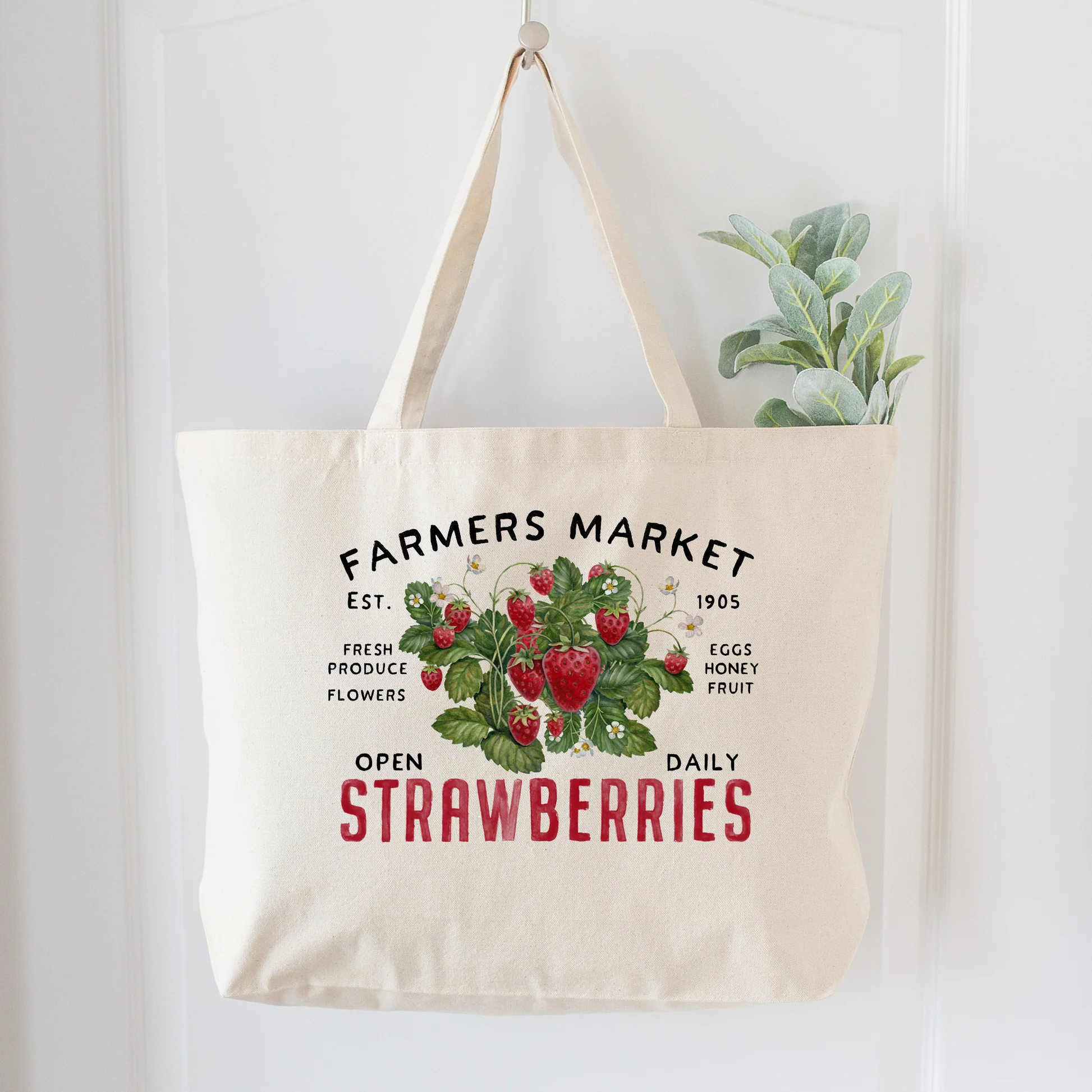 Canvas tote zipper shopping Bag