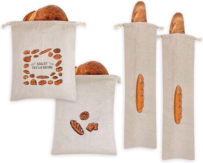 Custom Linen homemade bread fresh baguette bread storage bag wholesale