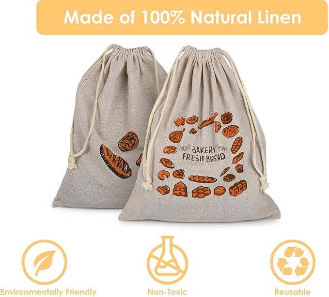 ‎Custom Linen homemade bread fresh baguette bread storage bag wholesale