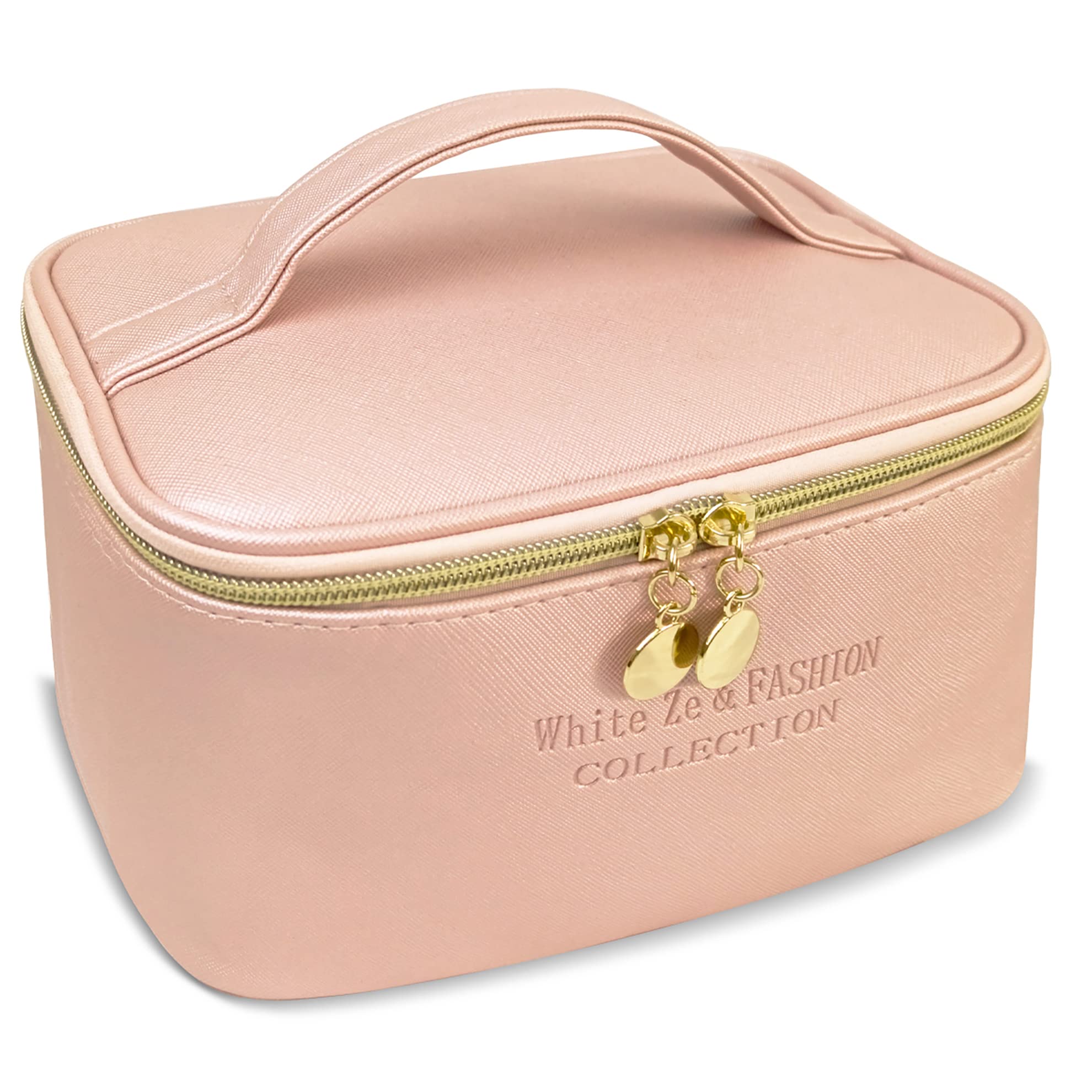 Wholesale custom soft PU leather high capacity can be foldable waterproof makeup cosmetic bag